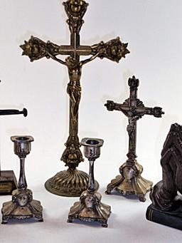 9pc Religious & Ecclesiastical Items