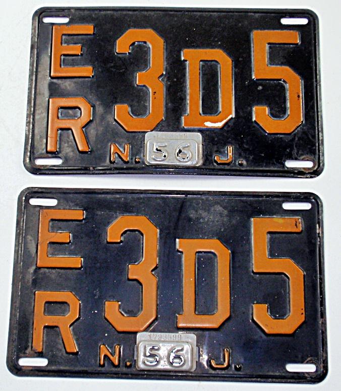 Pair of New Jersey License Plates