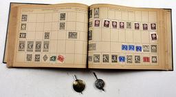 A Vintage US Stamp Album and Game Bird Prints
