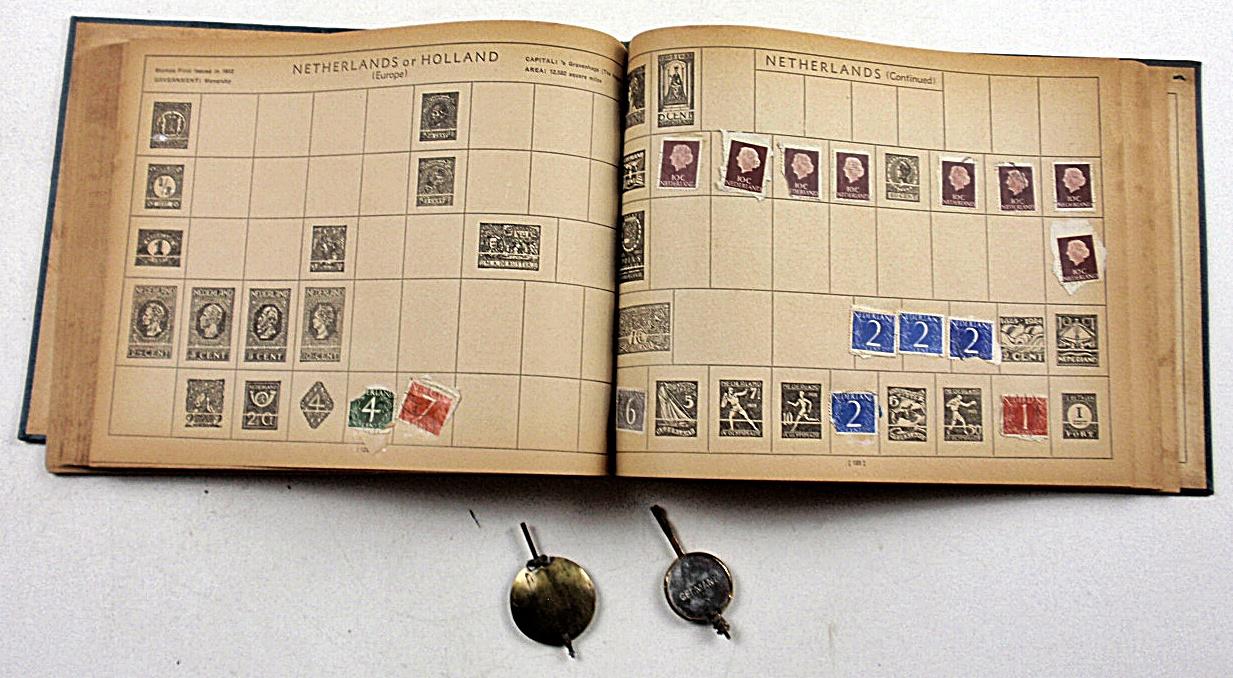 A Vintage US Stamp Album and Game Bird Prints