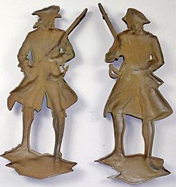 Pair Of Vintage Minuteman Wall Figures