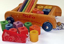 A Sifo Rainbow Wagon Child's Pull Toy Building Set