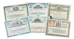 Stock Certificates (6), Gulf, Mobile and Ohio Railroad Company, 100 Shares, c.1957, American Mach...