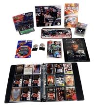 NASCAR (11), Dale Earnhardt TV Guide '22, Various Trading Cards in Binder, Dale Earnhardt Plastic...