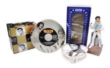 Elvis Presley Collectibles (3), Bourbon Whiskey Musical Decanter, by McCormick Distilling Co., po...