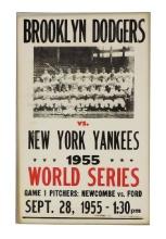 Poster, Brooklyn Dodgers vs New York Yankees, newer version of 1955 World Series, Game 1, Pitchers: