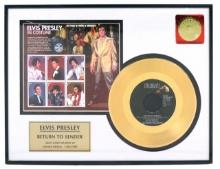 Elvis Presley Return To Sender 24KT Gold Plated 45, Limited Edition, 1286/2500, E.P.E. Official P...