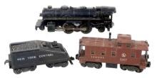 Toy Train (3), 6110 Scout Steam Engine, New York Central Coal Car & 6457 Caboose, untested cond, ...