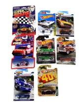 Hot Wheels (8), The 40s Tail Dragger, '79 Ford Pickup, '69 Ford Torino Talladega, '65 Mustang 2+2...
