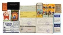 Burlington, Iowa Historical Collectibles (22), Includes Blank Ration Checks, The United States Of...