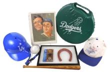Dodgers' Collectibles (8), 1962 Admissions Tokens, Lucky Horseshoe Trigger Roy Rogers, Ron Perran...