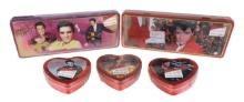 Elvis Presley Candy Tins (5), Russell Stover Assorted Chocolates, two rectangle shaped w/Net Wt 1...