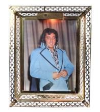 Elvis Presley Portrait Light, metal frame, plastic covering portrait has small area that looks me...