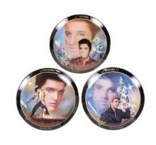 Elvis Presley Decorative Plates (3), Plate No. B3072A in the Limited Edition of "December-Blue Ch...