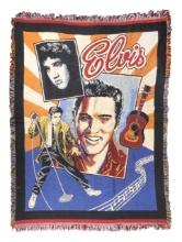 Elvis Presley Throw Blanket, thicker material w/multi colors, Exc cond w/age related wear, 72 x 4...