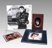 Elvis Presley Collectibles (4), A collections of promotional photographs, including wood frame w/...