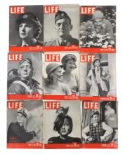 LIFE Magazines-1942 (9), Includes January 26/"This Above All," August 31/Ensign Gay Of Torpedo Sq...