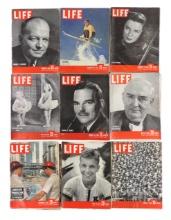 LIFE Magazines-1948 (9), Includes January 19/Starlet-Violinist, February 23/Skiing, March 22/Thomas