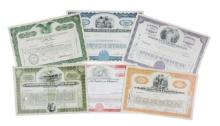 Stock Certificates (6), Western Maryland Railway Company, 100 Shares, c.1956, National Distillers...