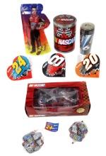 NASCAR (9), Jeff Gordon Acrylic Candy Dish Filled with Double Crisp Candy Cars, Jeff Gordon Bag F...