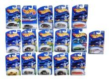 Hot Wheels Miniatures (16), mostly Street Rods, die-cast, Mint in bubble packs, largest H 6 in.