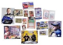 NASCAR Trading Cards, over 20 pieces incl 1988 Terry Labonte-grade 9, 2002 Dale Jarrett sample pr...