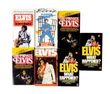 Elvis Presley Paperback Books & VHS (7), "Elvis" by Richardcover Mann, "Elvis" by Jerry Hopkins, ...
