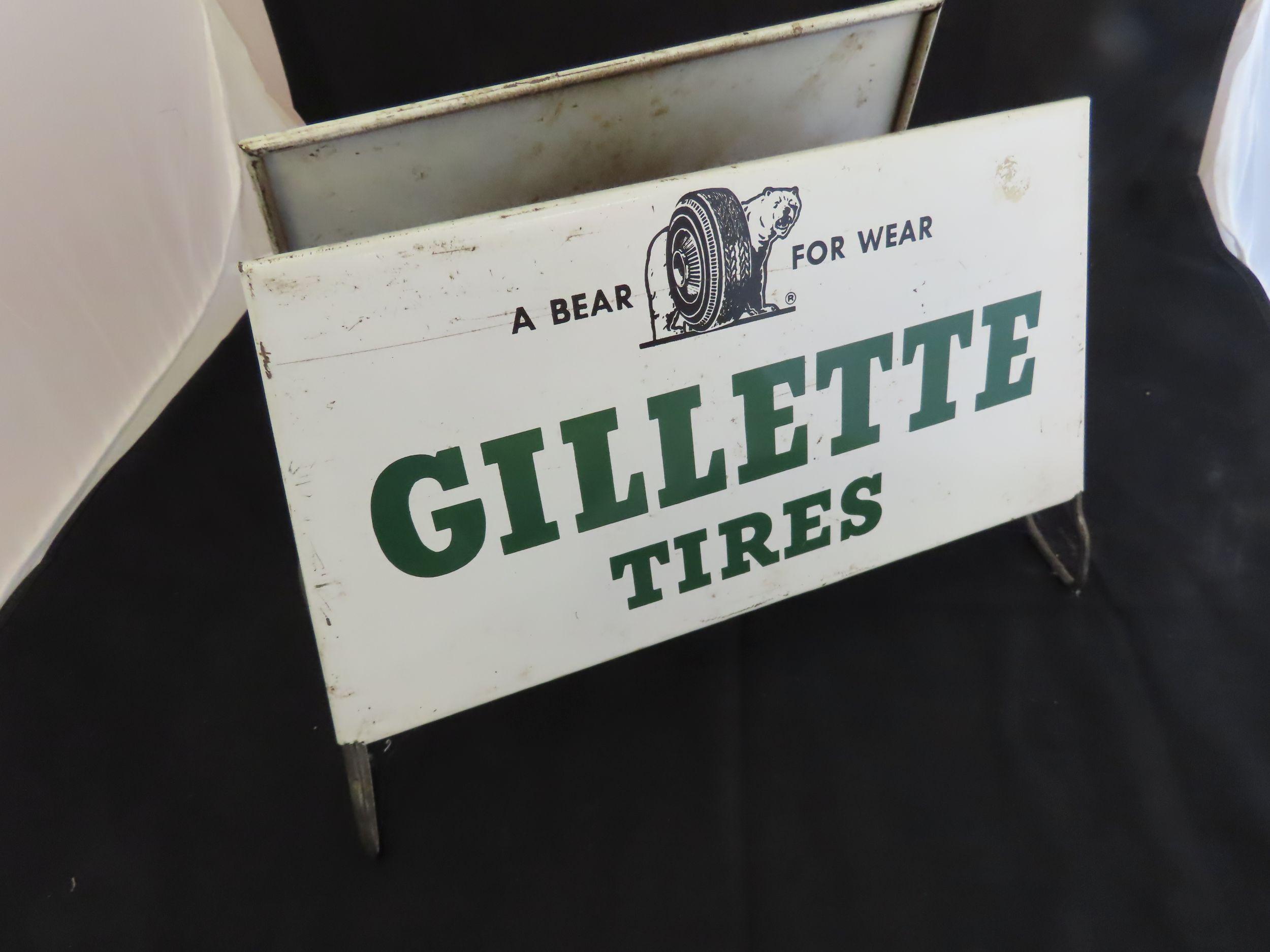 Gillette Tires Tire Holder Painted Tin