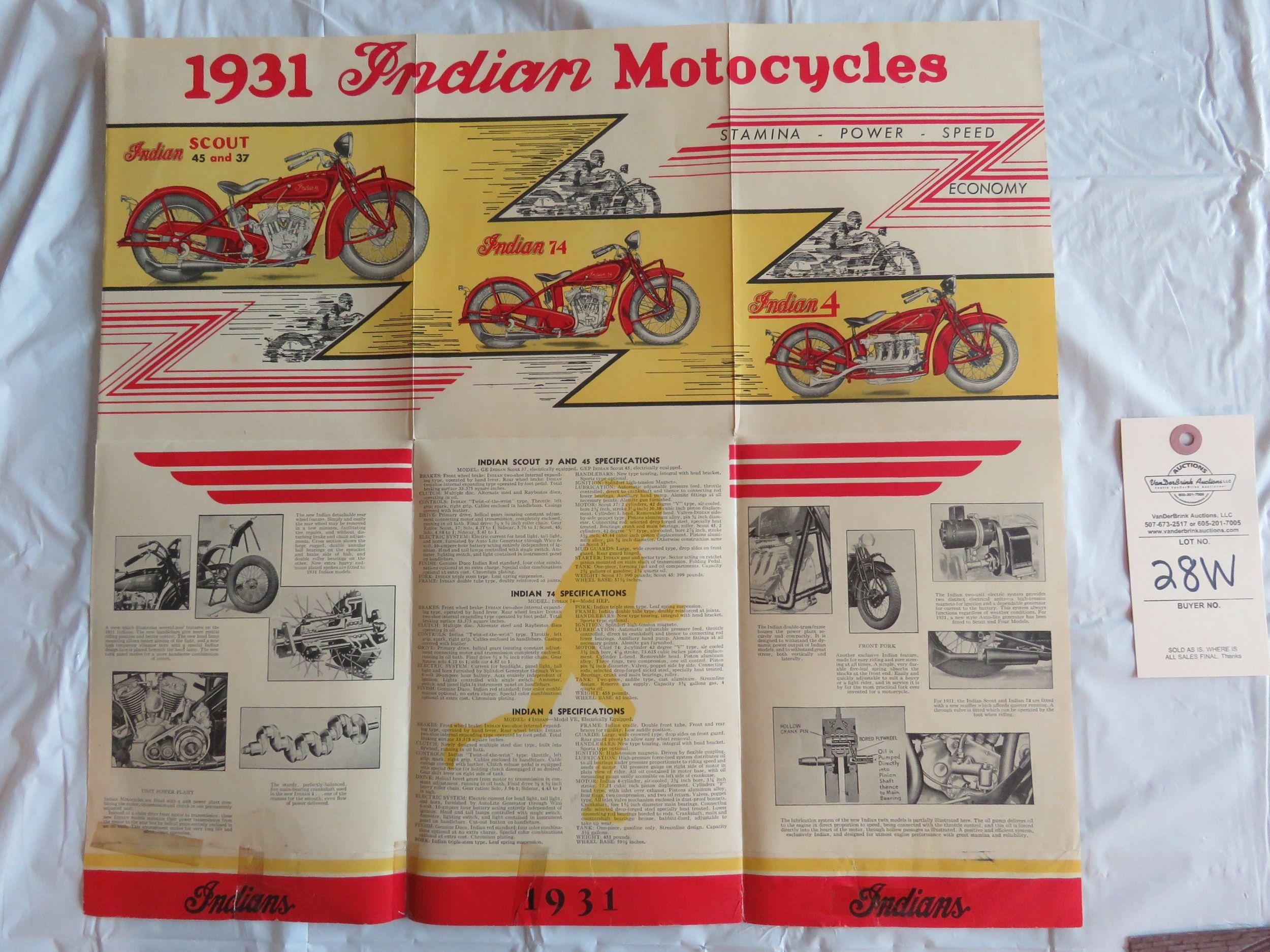 1931 Indian Motorcycles Brochure