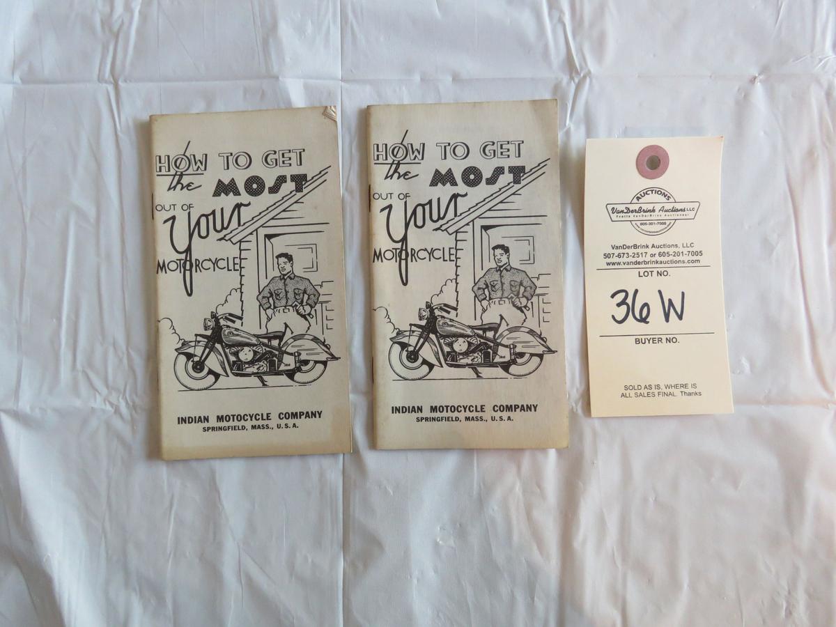 Lot of 2- "How to Get The Most Out of Your Motorcycle" Indian Motorcycle Pamphlets