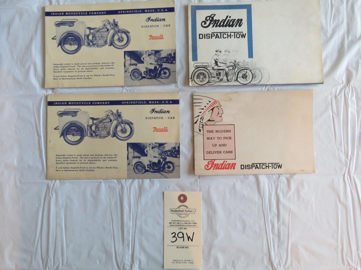 Lot of 4 Indian Motorcycle Dispatch Tow Car Brochures