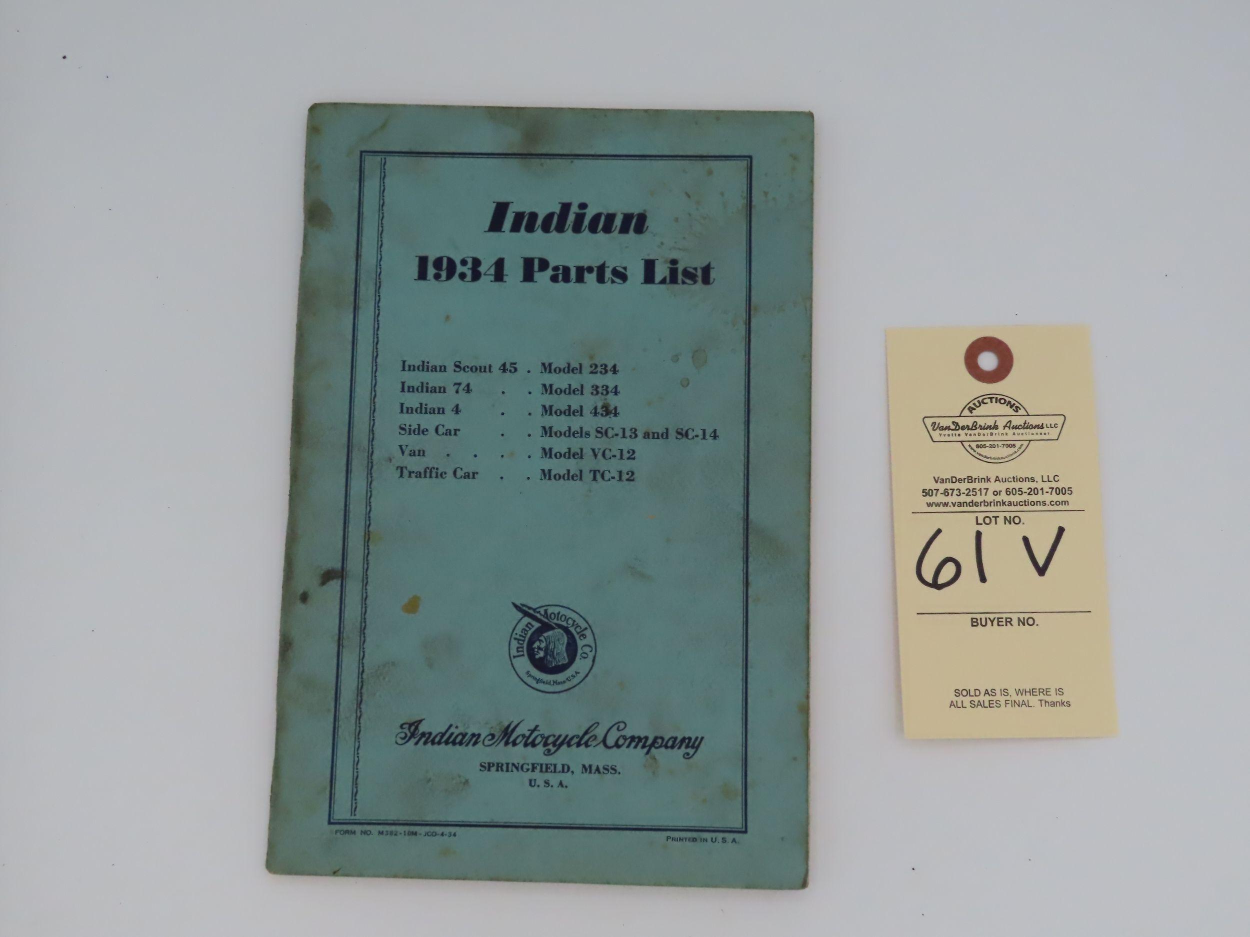 Indian Parts List Manual