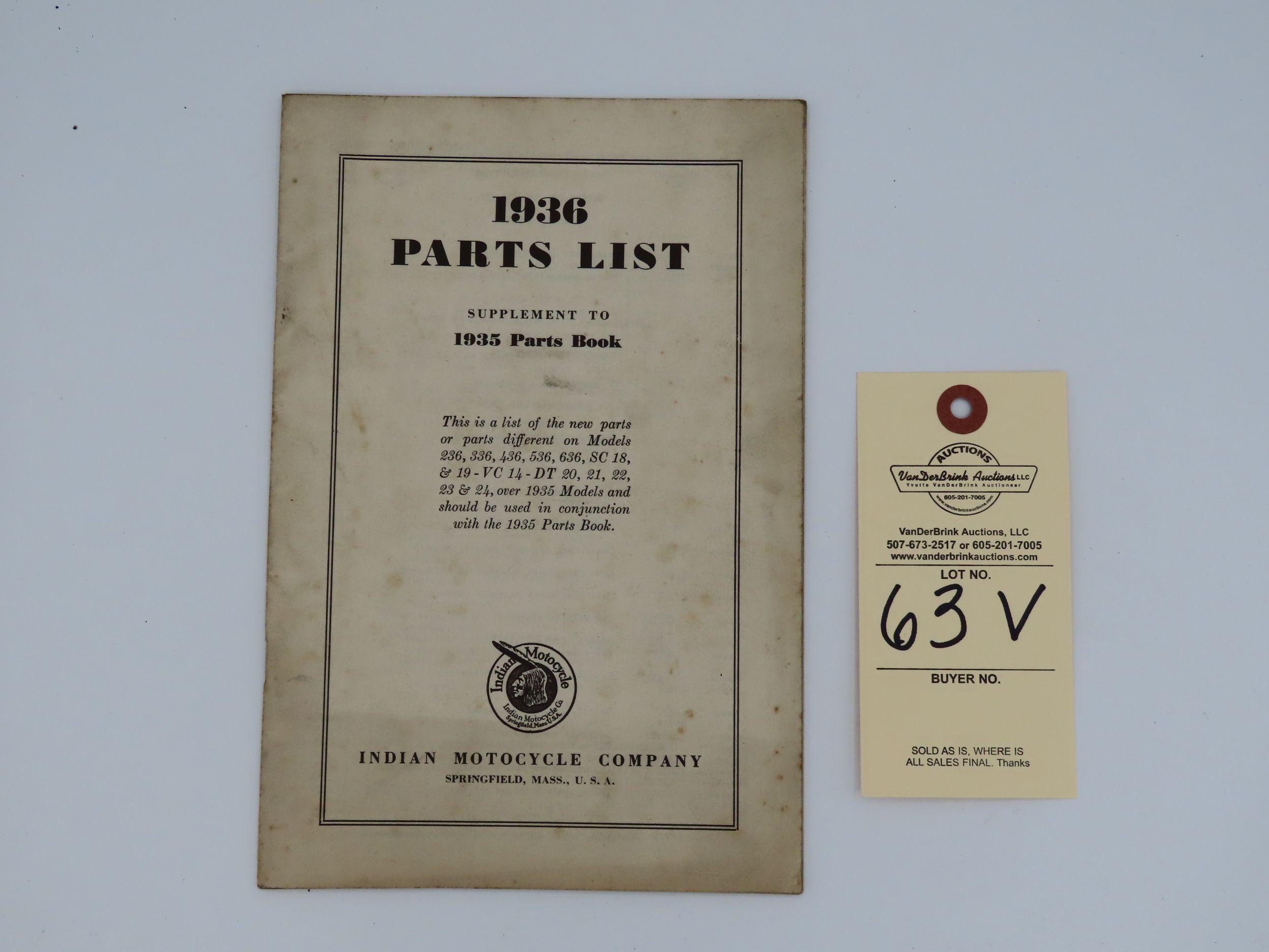 Indian Parts List Manual