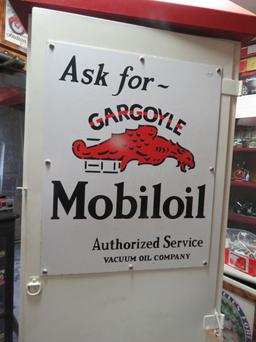 Restored Mobil Oil Gargoyle Porcelain Cabinet