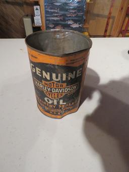 Harley Davidson Oil Can Empty and Top Cut