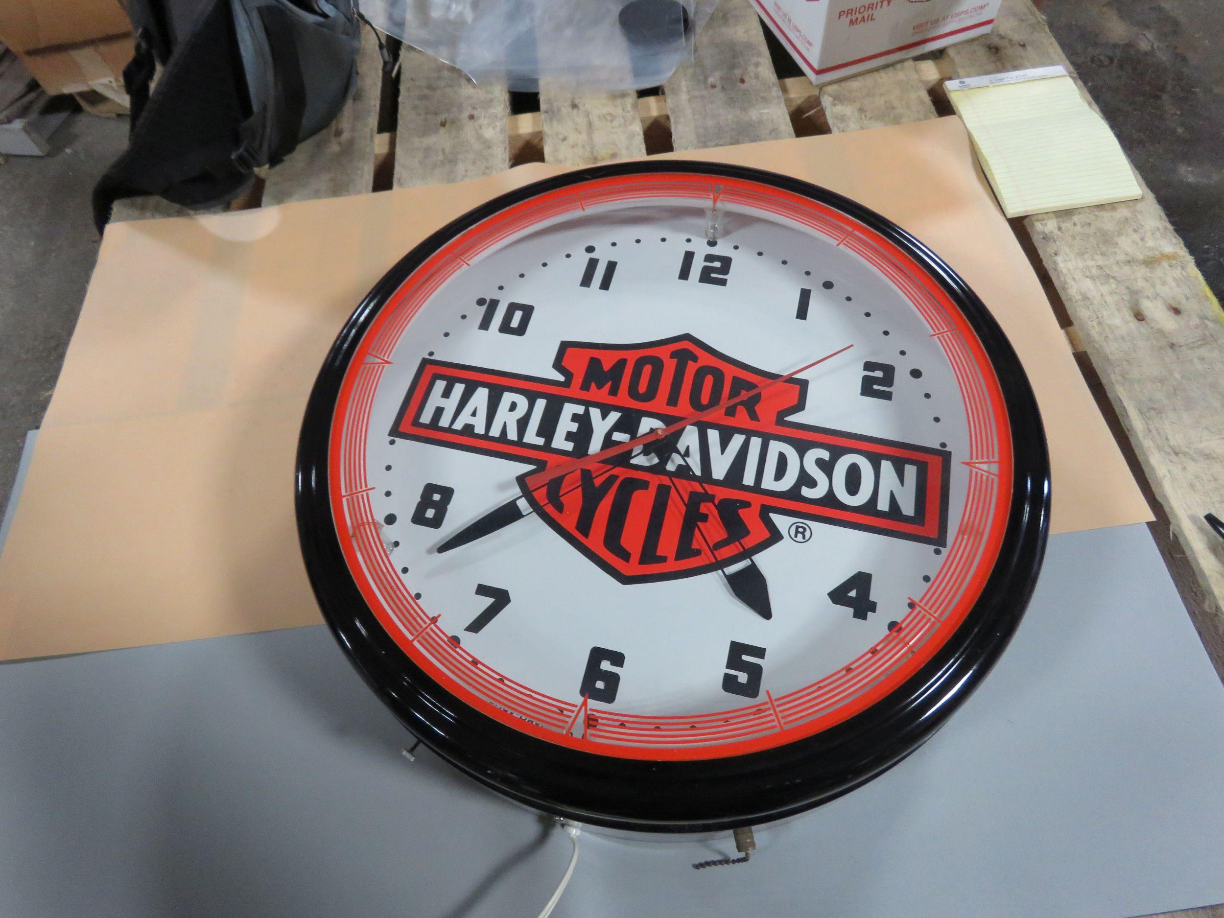 NOS 1992 Harley Davidson Neon Clock