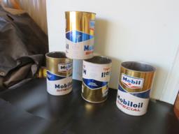 4 Cans Mobil Oil Special Cans