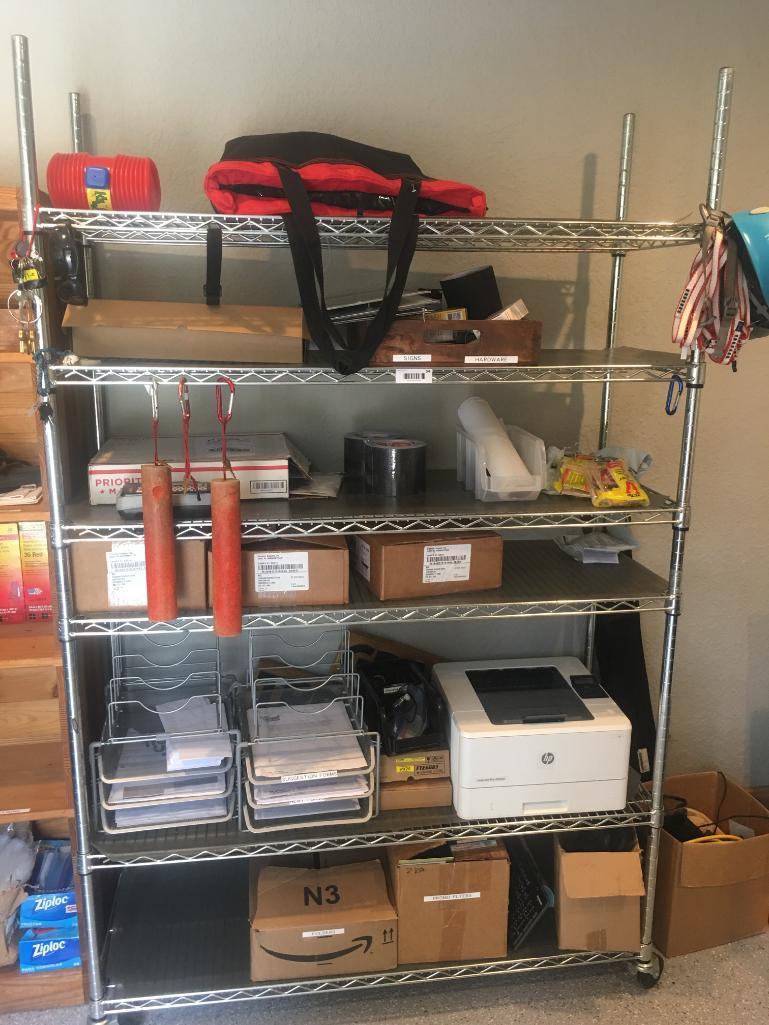 Metal Rack & Contents