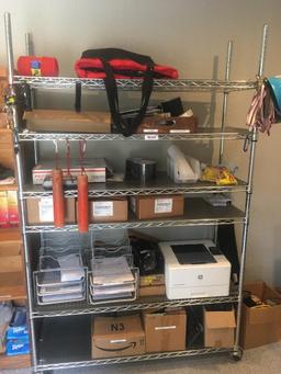 Metal Rack & Contents