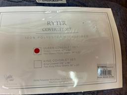 Four Ryder Coverlet Sets (Three Queen and One King)