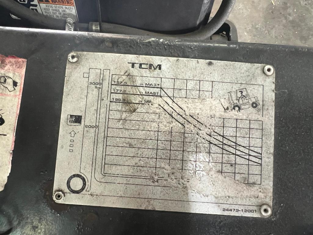 TCM FCG15 Forklift Model F-CG15T8T Serial No A15W01412