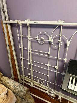 White wrought iron full bed frame