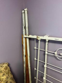 White wrought iron full bed frame