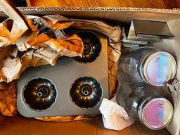 10 boxes of Misc kitchenware and accessories