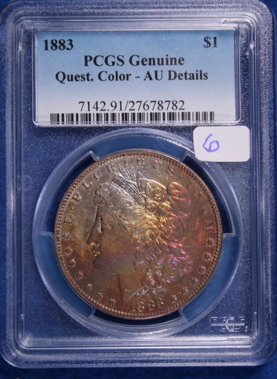 1883 Silver Dollar PCGS Genuine Quest Color