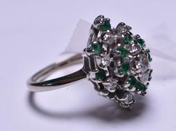 2.85 ct. Genuine Emerald & Diamond Estate Ring