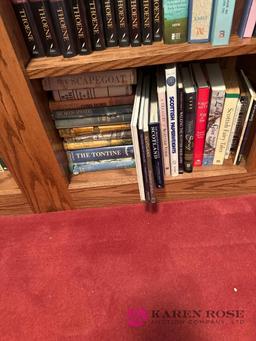 upstairs two shelf units of books