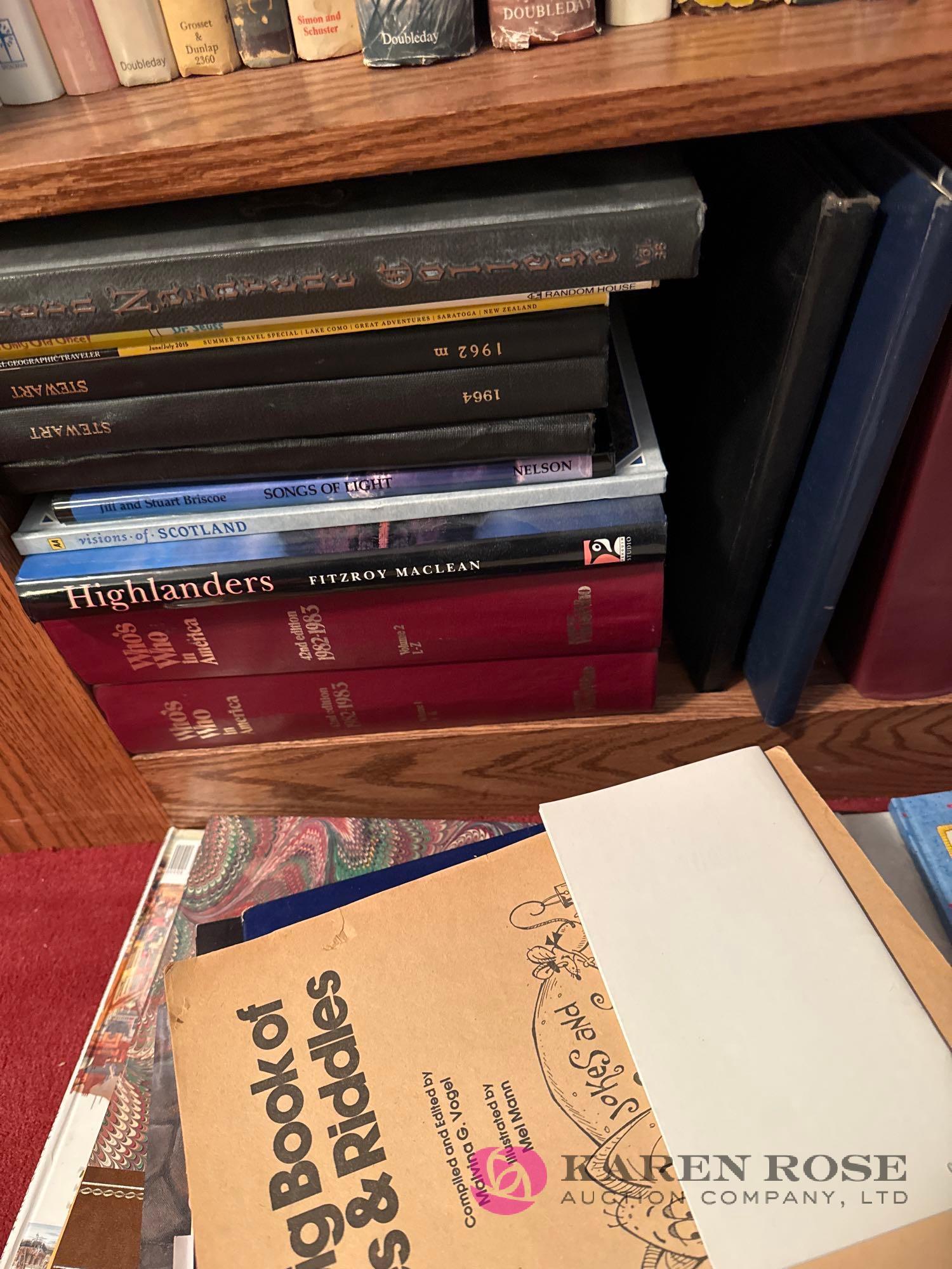 upstairs, two bookshelves full of books