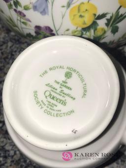 Royal Horticultural society teapot/cup/saucer creamer/sugar
