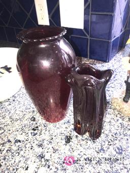 2- Ruby red vases